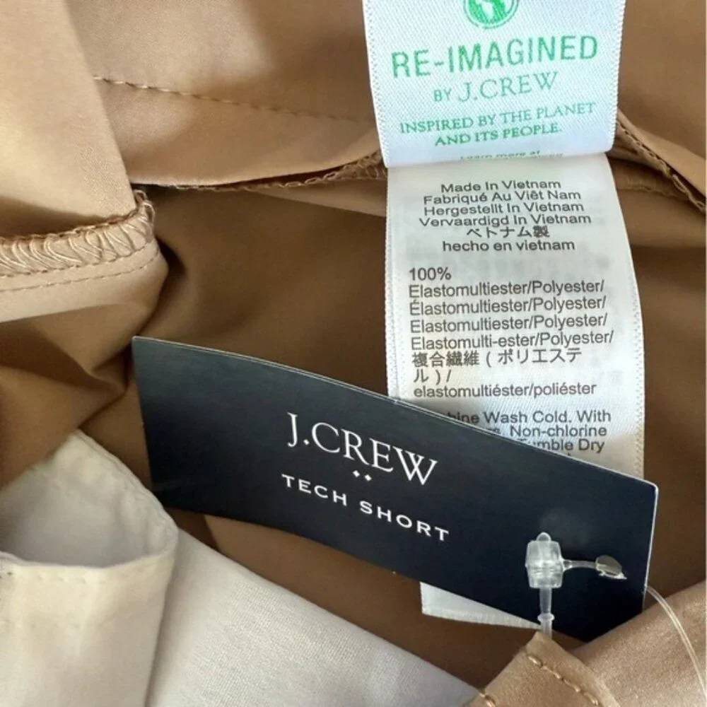 J. CREW Men's 7” Tech Shorts Dark Khaki Shorts Size 40 NEW - Picture 4 of 6